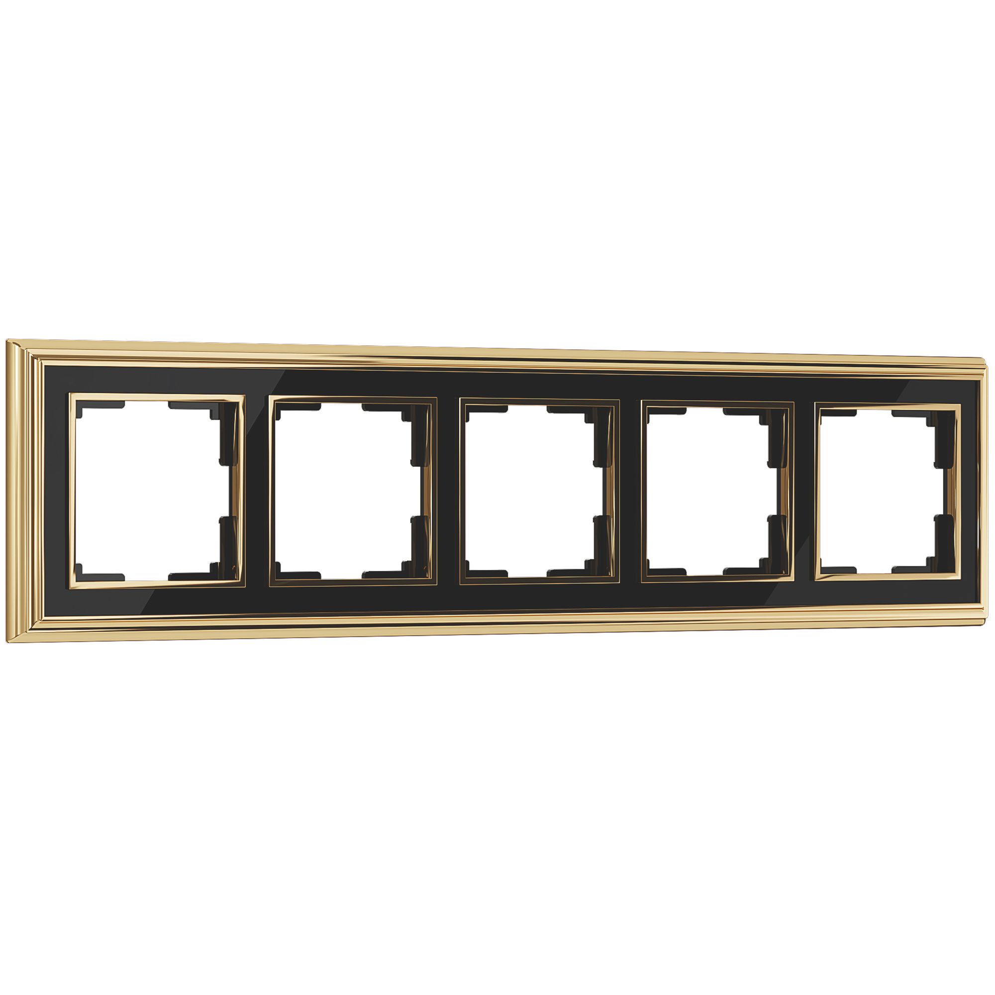 WL17-Frame-05/ Рамка на 5 постов (золото/черный)