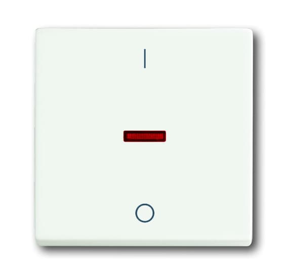 ABB "Клавиша для механизма 1-клавишного выключателя, с красной линзой, с маркировкой ""I/O"", Future/Axcent/Carat/Династия, белый бархат